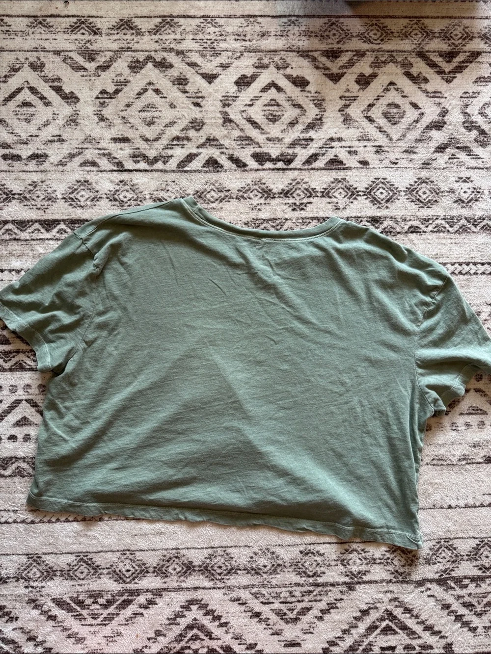 Roxy Sage Green Crop Tee with Pink Surf Graphic